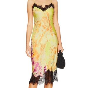 L'Academie Emilia Midi Dress in Multi Vesper Tie Dye